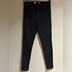 High rise black skinny jeans.